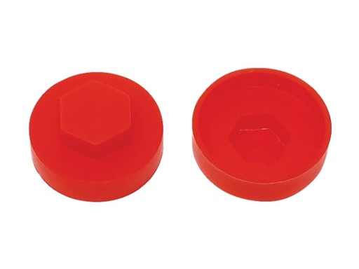 [FORTFCC16PR] TechFast Cover Cap Poppy Red 16mm (Pack 100)