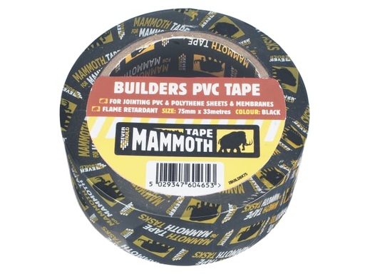 [EVB2BTBK50] Builder's PVC Tape 50mm x 33m Black