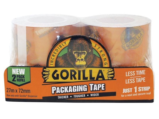 [GRGPKTAPE27] Gorilla Packaging Tape Refill 72mm x 27m  (Pack 2)