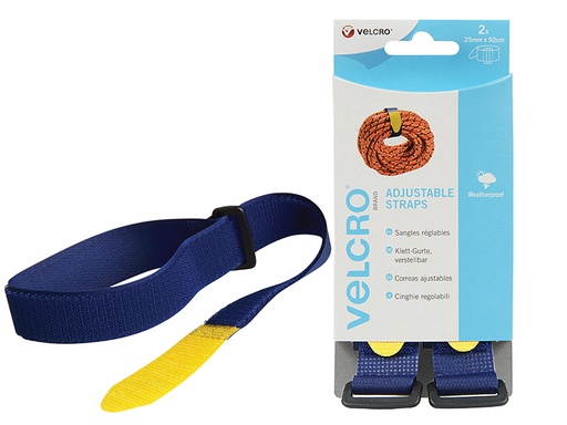 [VEL60327] VELCRO® Brand Adjustable Straps(2) 25mm x 92cm Blue