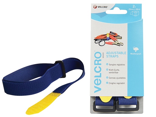 [VEL60328] VELCRO® Brand Adjustable Straps (2) 25mm x 46cm Blue