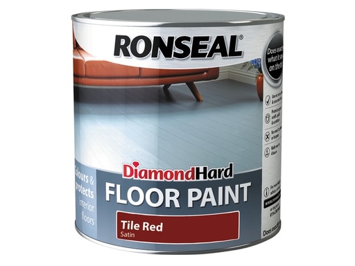 [RSLDHFPTR25L] Diamond Hard Floor Paint Satin Tile Red 2.5 litre