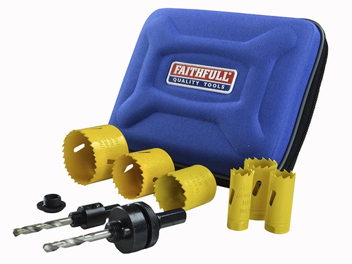 [FAIHSKP] Universal Varipitch Holesaw Plumber's Kit, 9 Piece 19-57mm