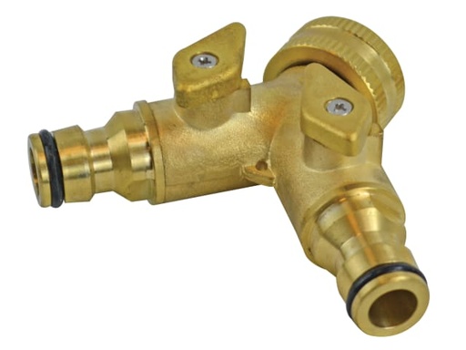 [FAIHOSE2WAY] 2 Way Shut Off Valve 19mm (3/4in) to 2 x 12.5mm (1/2in)