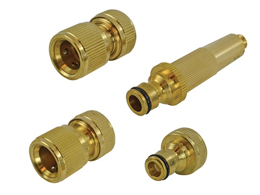 [FAIHOSESET4] Brass Nozzle & Fittings Kit 4 Piece 12.5mm (1/2in)