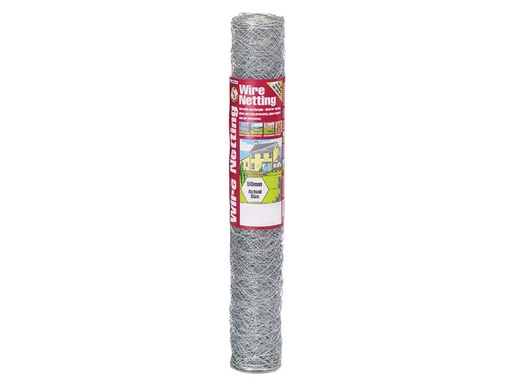 [GDM50045] Galvanised Wire Netting 50mm² Hexagon, 10 x 0.6m