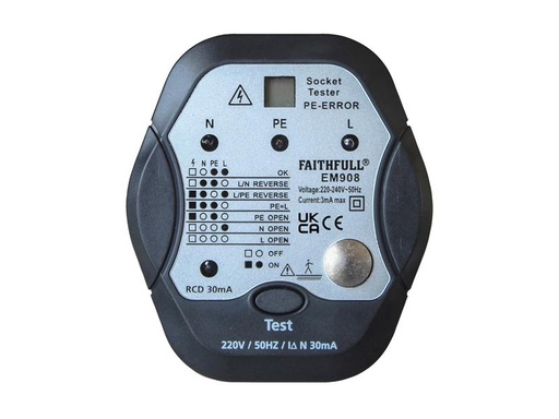 [FAIDETSOCRCD] Socket Polarity Tester with RCD Test Function