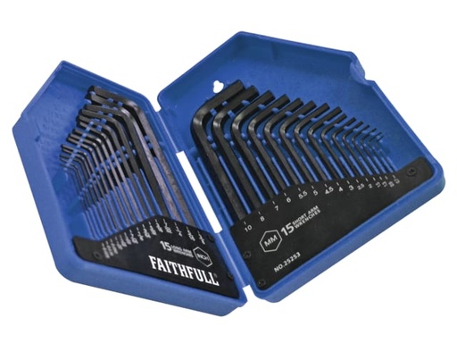 [FAIHKS30MAF] Metric/Imperial Hex Key Set, 30 Piece