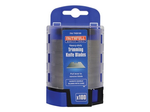 [FAITKB100] Heavy-Duty Trimming Knife Blades (Box 100) in safe storage dispenser