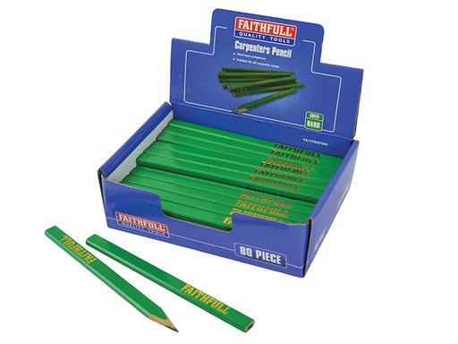 [FAICPDISPG80] Carpenter's Pencils - Green / Hard (Display 80)