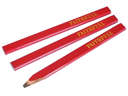 [FAICPR] Carpenter's Pencils - Red / Medium (Pack 3)