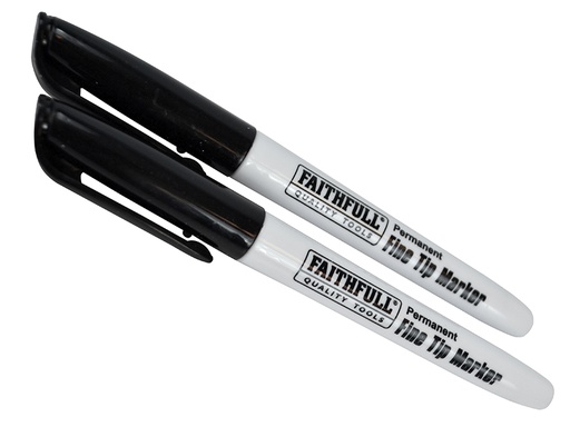 [FAIFTMBLK2] Fibre Tip Marker Pen Black (Pack 2)