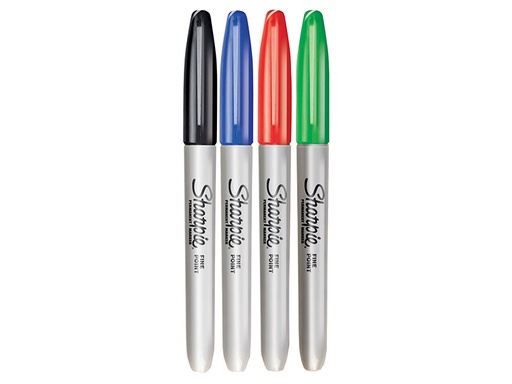[SHP1985858] Fine Tip Permanent Marker Assorted (Pack 4)