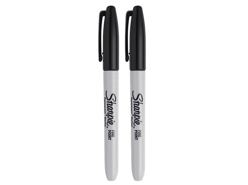 [SHP1985860] Fine Tip Permanent Marker Black (Pack 2)