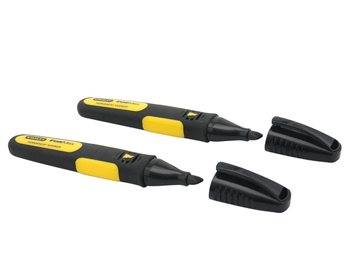 [STA047314] Chisel Tip Marker Black (Pack 2)