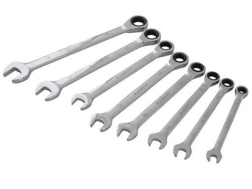 [B/S04310] Ratchet Spanner Set, 8 Piece