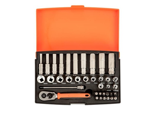 [BAHSL25L] SL25L Socket Set of 37 Metric 1/4in Deep Drive