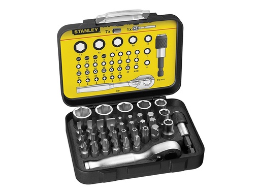 [STA113906] Bit & Socket Set of 39 + Ratchet Metric 1/4 Drive