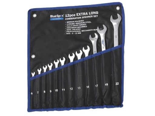 [B/S04124] Extra Long Combination Spanner Set, 12 Piece