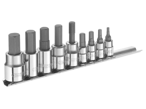 [BRIE034802B] 1/4 & 3/8in Drive Hex Bit Socket Set, 9 Piece