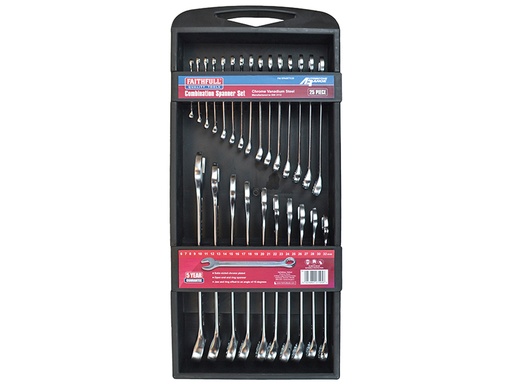 [FAISPASETC25] Chrome Vanadium Comb Spanner Set, 25 Piece