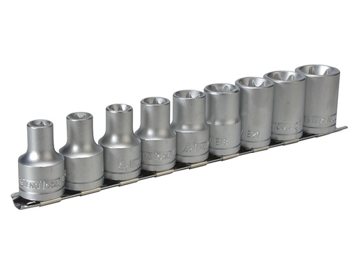 [TENM1210] 1/2in Drive M1210 External TORX Socket Clip Rail Set, 9 Piece