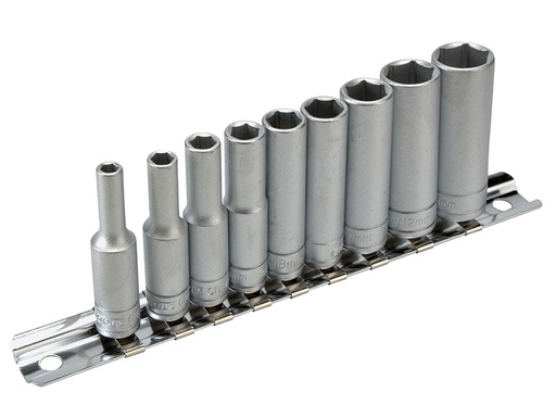 [TENM1407] M1407 Deep Socket Clip Rail Set of 10 Metric 1/4in Drive