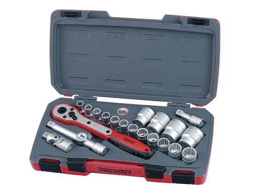 [TENT1221] T1221 Socket Set of 21 Metric 1/2in Drive