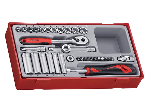 [TENTT1435] TT1435 4-13mm Socket Set, 35 Piece - 1/4in Drive