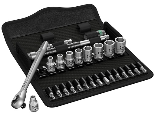 [WER004017] 8100 SA 7 Zyklop Metal Push Ratchet & Socket Set of 28 Metric 1/4in Drive