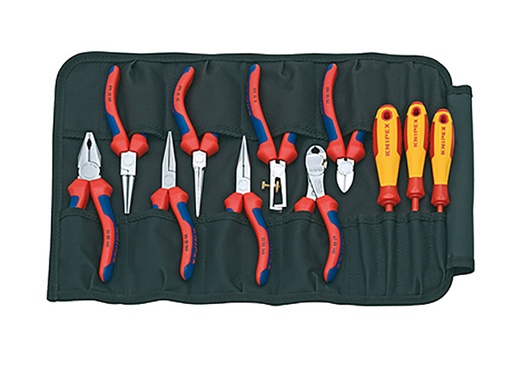 [KPX001941] Pliers & Screwdriver Set in Tool Roll, 11 Piece