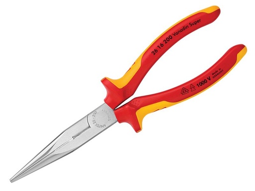 [KPX2616200] VDE Long Snipe Nose Side Cutting Pliers 200mm