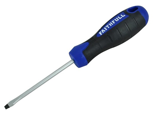 [FAISDF75] Soft Grip Screwdriver Flared Slotted Tip 4.0 x 75mm