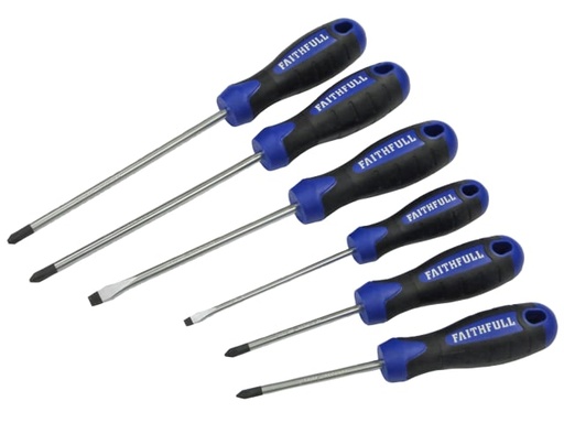 [FAISDSET6PRO] Boxed Soft Grip Screwdriver Set, 6 Piece