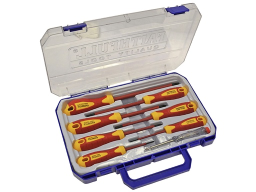 [FAISDVDESET8] VDE Soft Grip Screwdriver Set (Case), 8 Piece