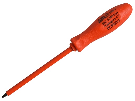 [ITL01979] Insulated Screwdriver Pozi No.0 x 75mm (3in)