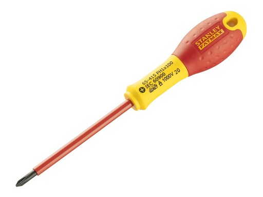 [STA065415] FatMax® VDE Insulated Screwdriver Phillips Tip PH1 x 100mm