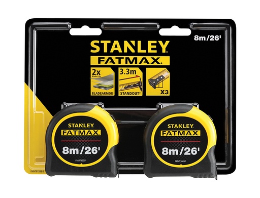 [STA581558] FatMax® Classic Tape Twin Pack 8m/26ft (Width 32mm)