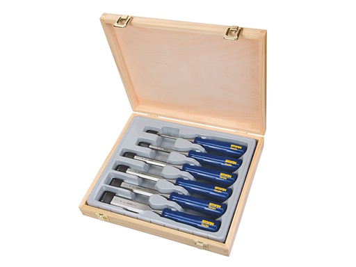 [MAR444S6] M444 Bevel Edge Chisel Blue Chip Handle Set, 6 Piece