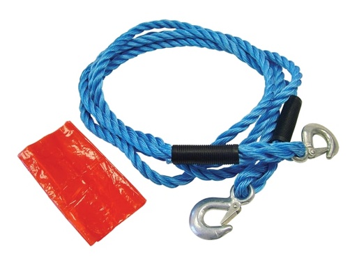 [FAIAUTR2TON] Tow Rope 4m Metal Hooks 2 Tonne