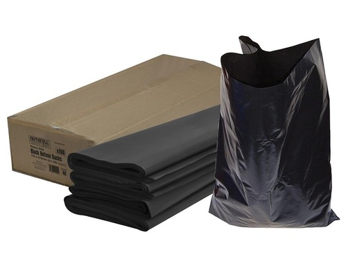 [FAIBAGREF100] Heavy-Duty Black Refuse Sacks (Pack 100)