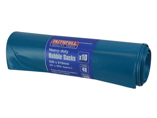 [FAIBAGRS10H] Blue Heavy-Duty Rubble Sacks (Roll 10)