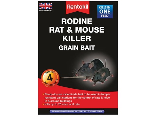 [RKLPSMR12] Rodine Rat & Mouse Killer Grain Bait (Sachets 4)