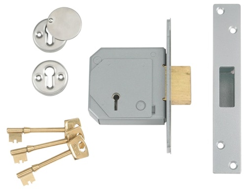 [UNNV3G114B67] 3G114E 5 Lever Mortice Deadlock C-Series 67mm 2.5in Satin Brass