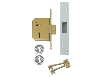 [UNNV3G115B67] 3G115 C Series 5 Lever Deadlock 67mm 2.5in Satin Brass