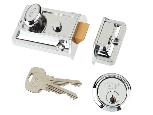 [YAL77CH] P77 Traditional Nightlatch 60mm Backset Chrome Finish Box