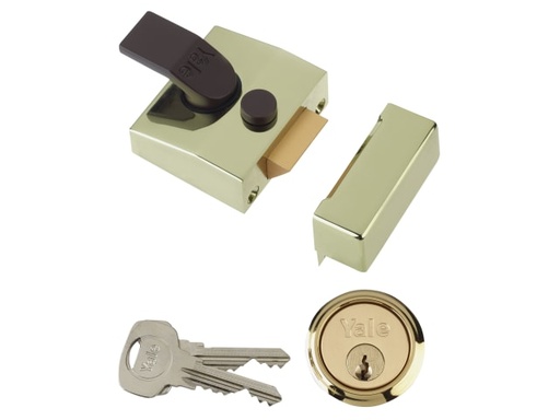 [YAL85BLXPL] 85 Deadlocking Nightlatch 40mm Backset Brasslux Finish Box