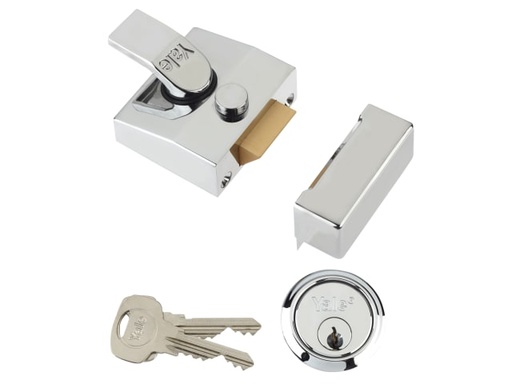 [YAL85CHCH] 85 Deadlocking Nightlatch 40mm Backset Chrome Finish Box