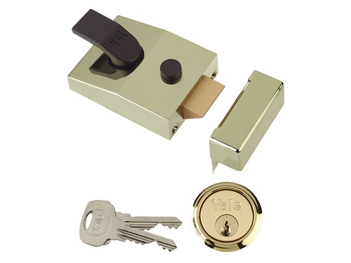 [YAL89BLX] 89 Deadlock Nightlatch 60mm Backset Brasslux Finish Box