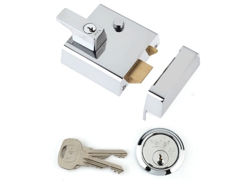 [YALP1CHNL] P1 Double Security Nightlatch 60mm Backset Chrome Finish Visi